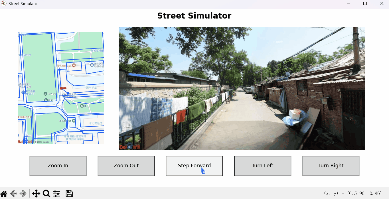 Street simulator for vision-and-language navigation